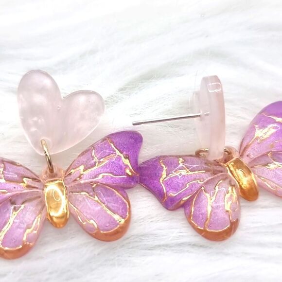 925 posts BUTTERFLY dangle earrings - Picture 4 of 13